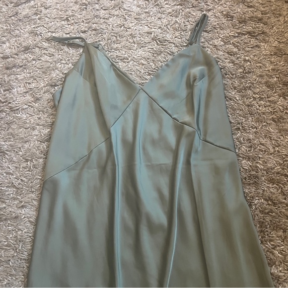 a new day Satin Slip Midi Dress in Sage - Picture 3 of 5